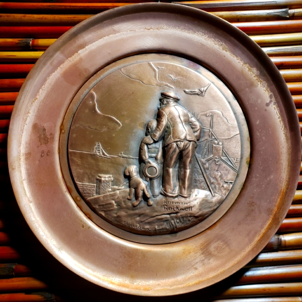 Norman Rockwell Brass Plate